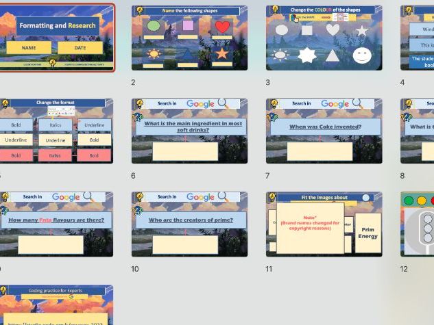 Text Formatting and Online Research Activity | Bold, Italics, Underline and Shapes | KS1–KS2 / SEN