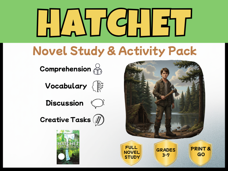 Hatchet Full Novel Study Unit PDF | Printable English Activities Year 5-8