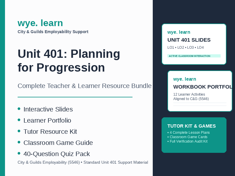 Employability Unit 401: Planning for Progression