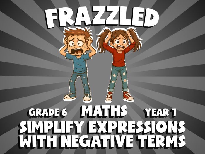 Simplify Expressions with Negative Terms FRAZZLED Maths Game | No-Prep Year 7 Review Activity