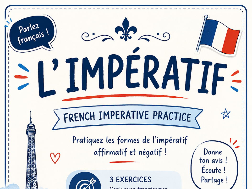 L’Impératif – French Imperative Worksheets Bundle (A1–A2 | DELF | MYP)