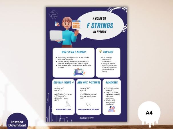 Python f-Strings Classroom Poster Coding Display