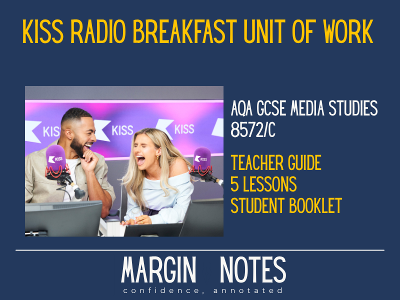 AQA GCSE Media Studies | KISS Breakfast Radio CSP | 5 Lessons + Booklet (8572)