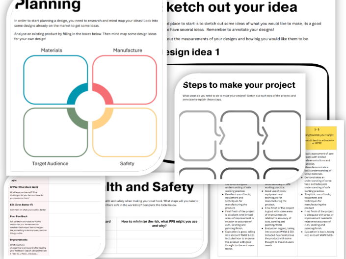 Workbook and Instructions – KS3 Design & Technology Project making a Timepiece /Clock