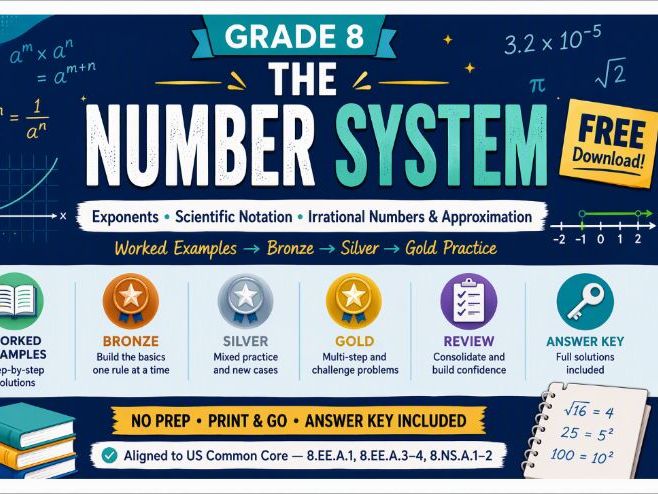 FREE Grade 8 Number System Review Workbook