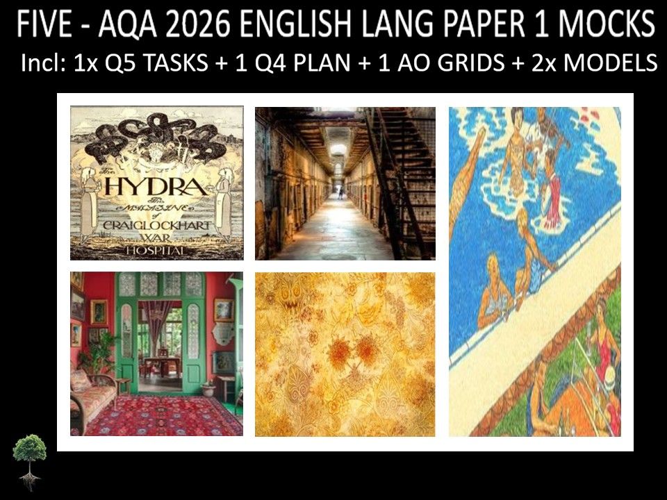 FIVE - AQA PAPER 1 | 2026 FULL MOCKS | Q5 TASKS | Q4 PLAN |AO GRIDS | MODELS