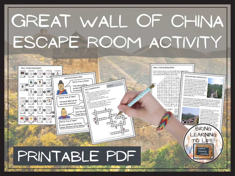 Great Wall of China Escape Room Activity