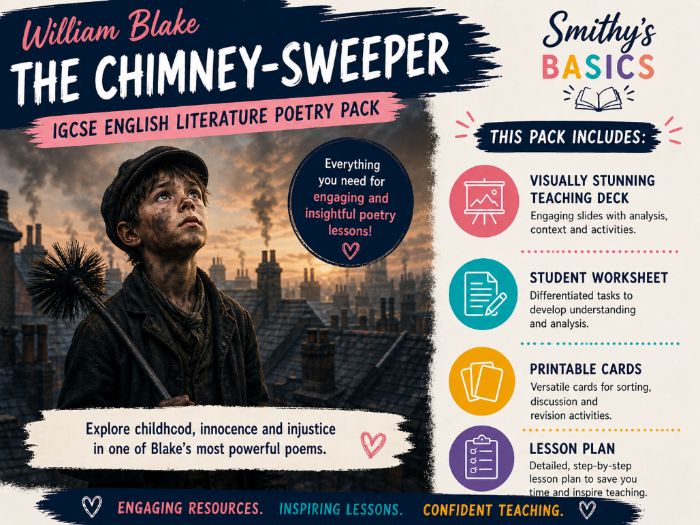 "The Chimney Sweeper" - poem by William Blake - card activity lesson pack from Smithy's Basics