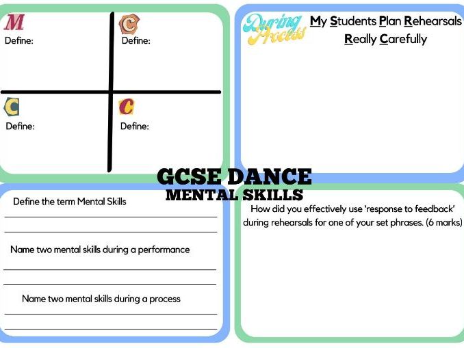 GCSE DANCE AQA - mixture of worksheets