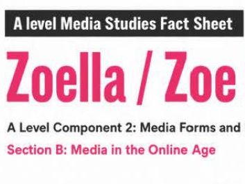 Zoella Fact Sheet