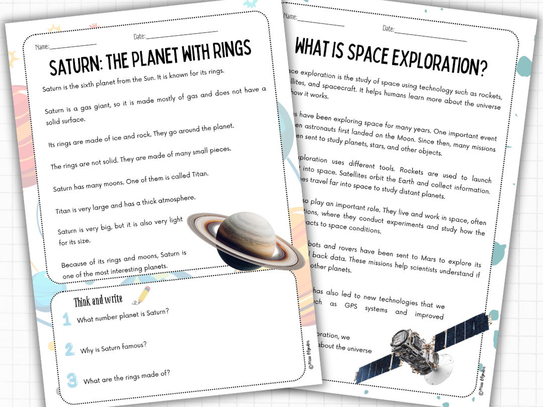 Complete Space Reading Comprehension Bundle for KS2 / ESL learners