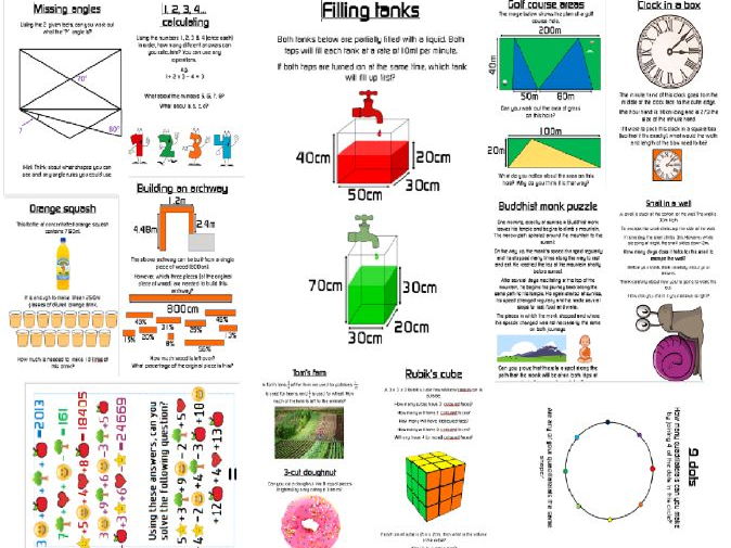 Weekly maths problems posters