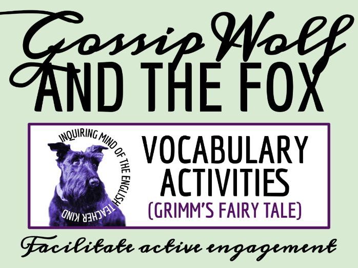 "Gossip Wolf and the Fox" Vocabulary Activities | Grimm's Fairy Tale | Crossword Puzzle
