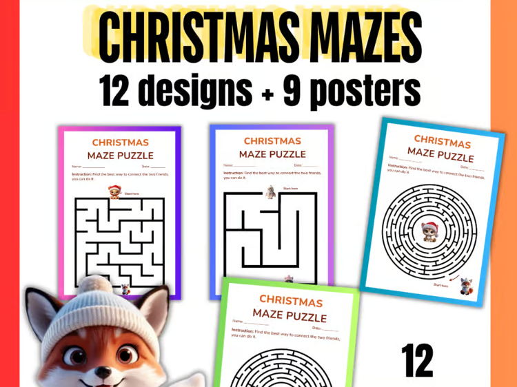 Christmas Mazes and Positive Affirmation Posters | Activities For Pre-K to 2nd