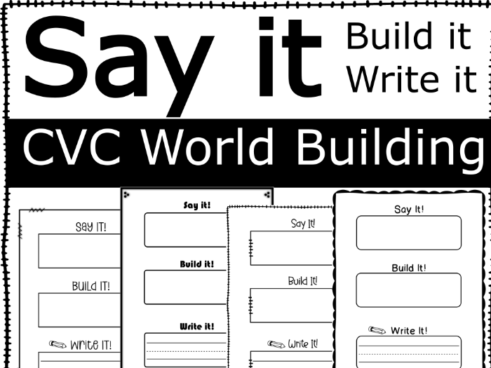 CVC Word Building Mats - Say It, Build It, Write It! | 4 Templates ...