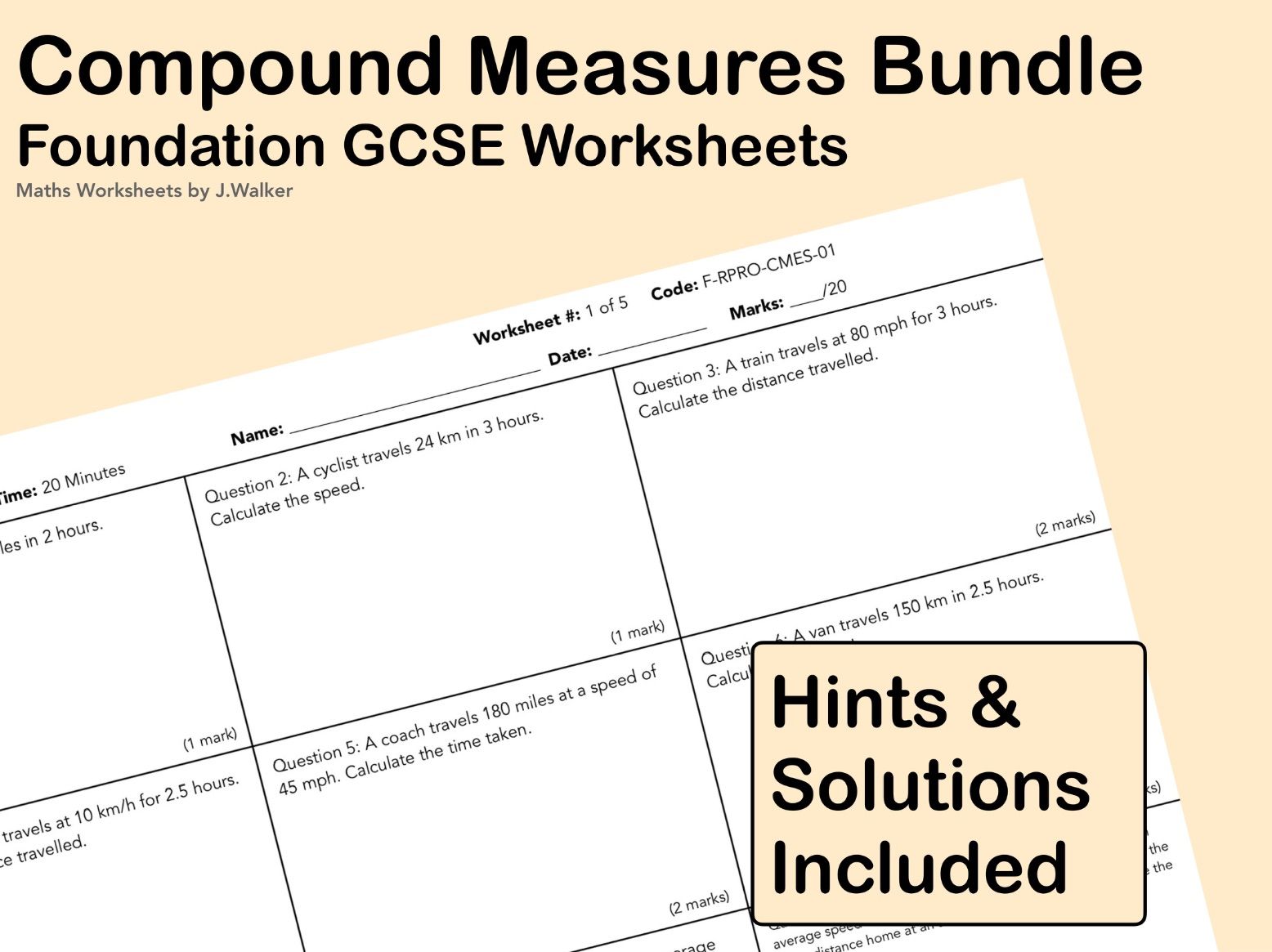 GCSE Maths: Compound Measures Bundle - Foundation Tier