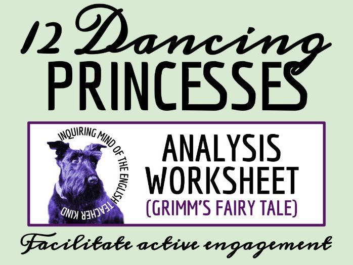 "Twelve Dancing Princesses" Close Reading Analysis Worksheet | Grimm Fairy Tale Activity