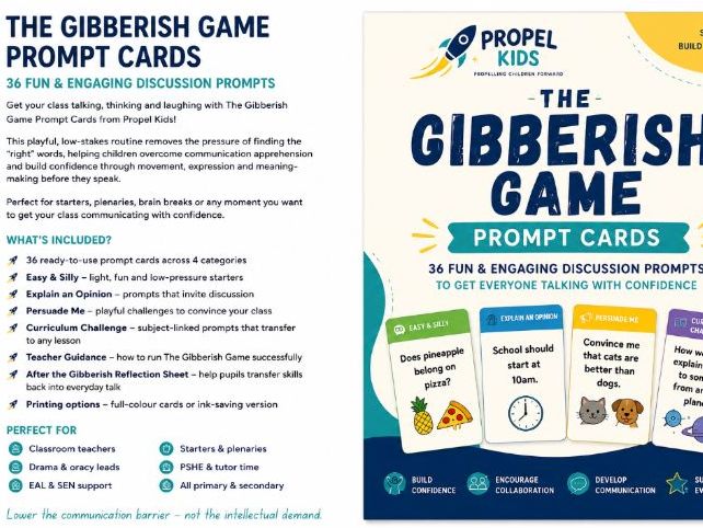 The Gibberish Game Prompt Cards