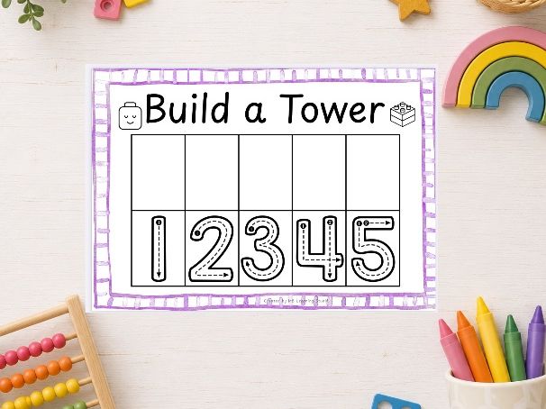 Build a Tower Numbers 1–5 | Number Formation & Counting Activity | Preschool & Kindergarten