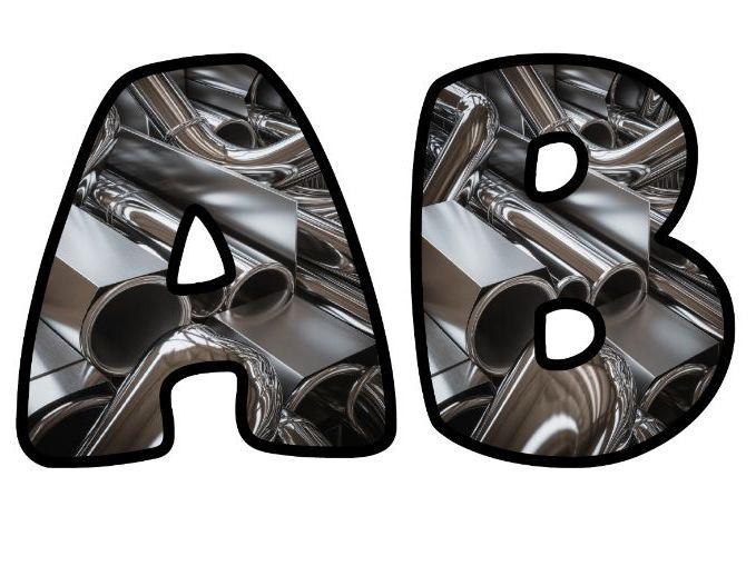 Shiny Metal Material Classroom Display | Lettering Set | Upper & Lowercase, 0-9 and Signs