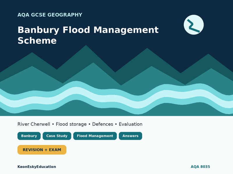 AQA GCSE Geography River Landscapes Banbury Flood Alleviation Scheme | Revision & Exam Practice