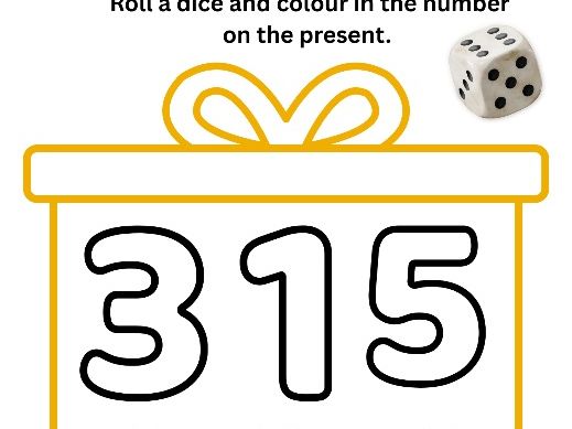 Roll & Colour the Present number Game