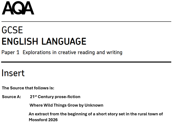 AQA GCSE English Language Paper 1 - Where Wild Things Grow