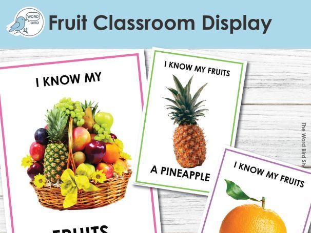 Fruits Classroom Display | Real Photo Posters | 16 Pages | Flash Cards & Wall Decor