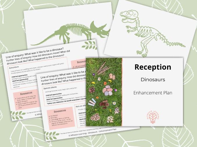 EYFS Reception Outdoor Planning - Dinosaurs Enhancement Plan and Activities