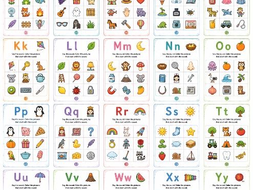 Phonics Activity Worksheets – Beginning Sounds & Letter Recognition