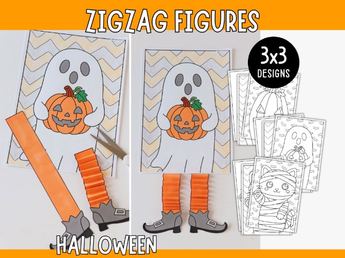 Zigzag Figures - Halloween Craft for Kids