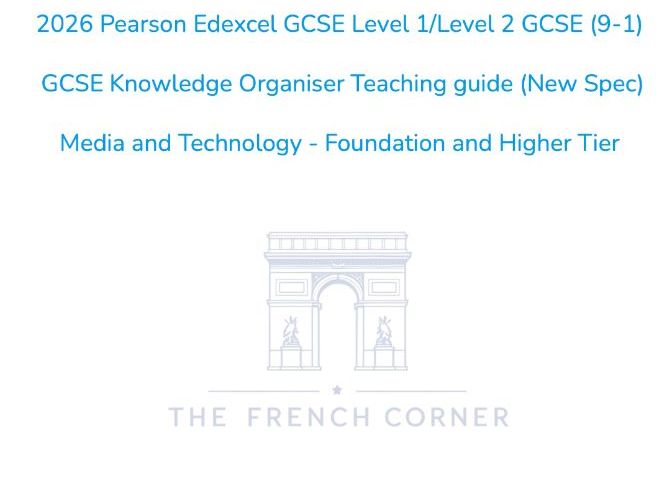 2026 Edexcel GCSE French KO + Writing Mat – Media and Technology (French only)