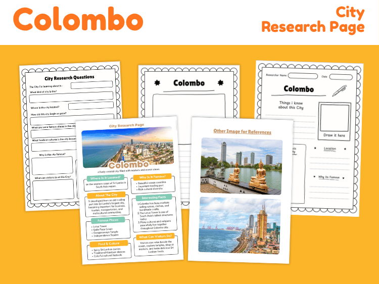 Colombo City Research Project | Geography & Culture Worksheets