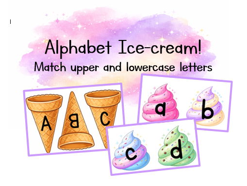 Alphabet Ice-Cream (Upper and Lowercase Match)