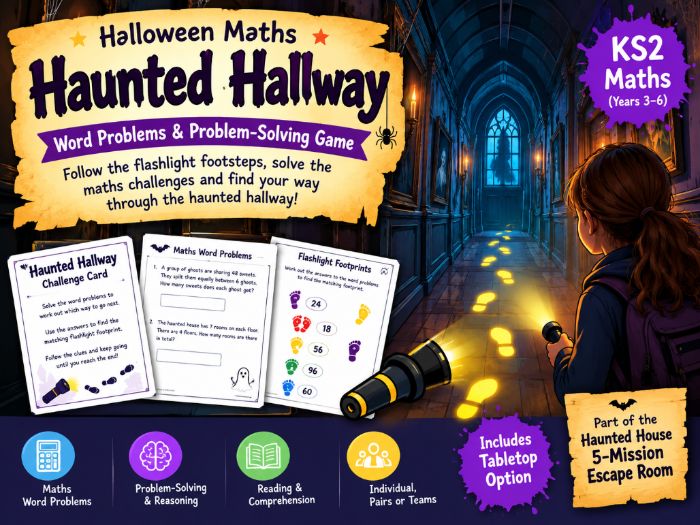 Halloween Maths Word Problems | Haunted Hallway Problem-Solving Game | KS2