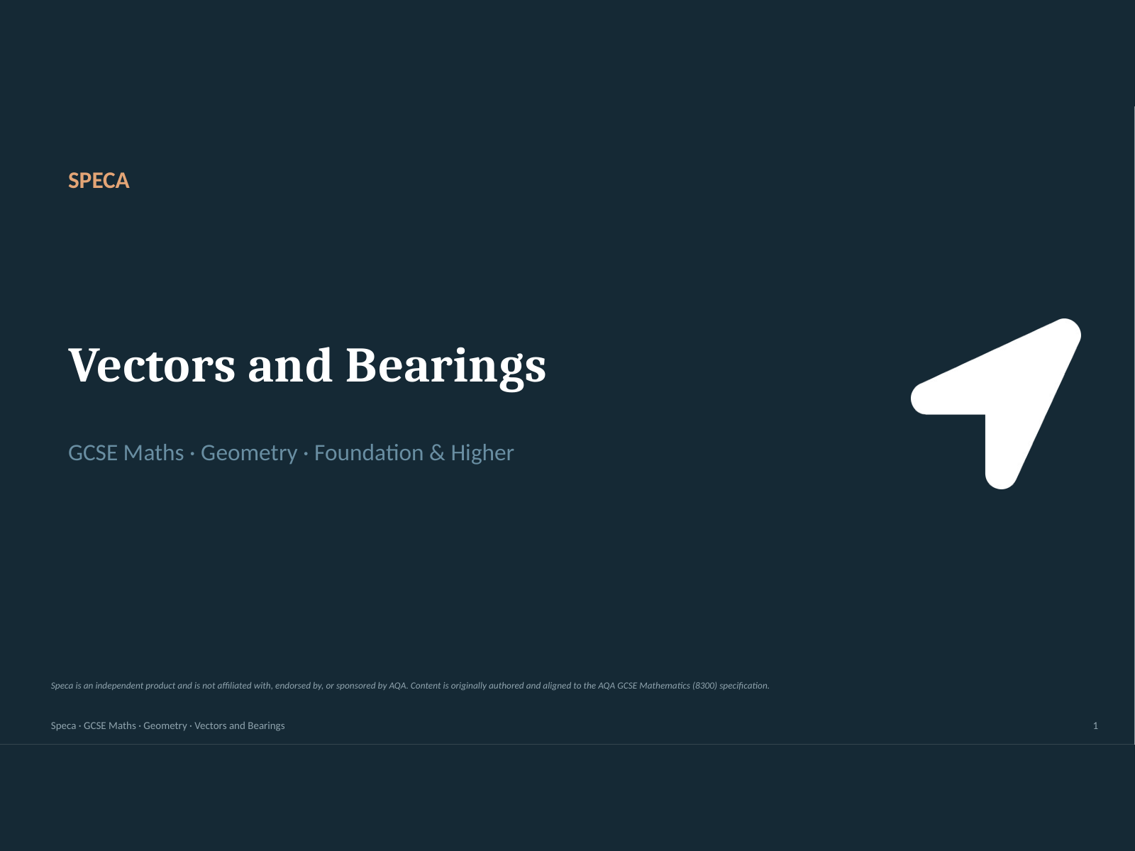 Vectors and bearings: complete AQA GCSE lesson bundle