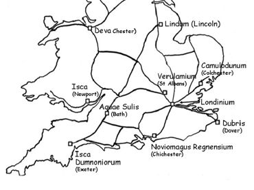 Roman Britain: Towns -Map