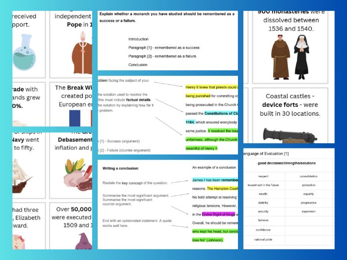 Common Entrance Making of the UK/GCSE History - Henry VIII: Evaluation Essay Planning and Writing