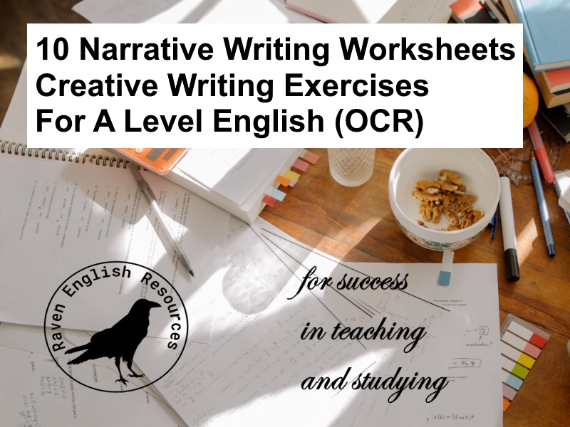 10 Narrative Writing Worksheets for OCR Language and Literature A Level Paper 3