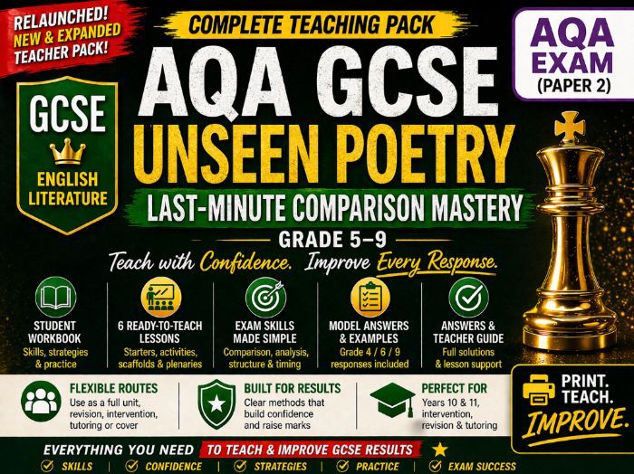 AQA GCSE Unseen Poetry: Last-Minute Comparison Mastery (Grade 5–9)