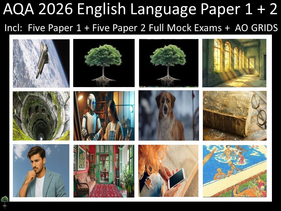 Ten AQA 2026 English Language Paper 1 + 2 Mocks | AO GRIDS