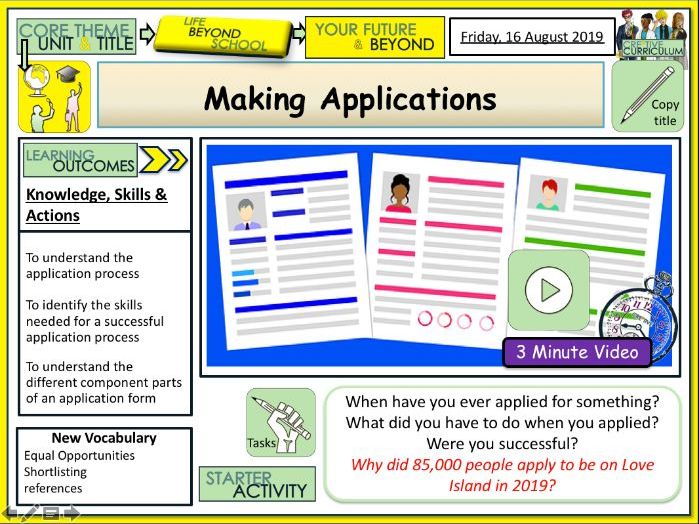 Making Applications + Careers