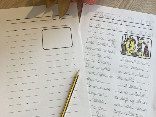 Newspaper Report Template - Wide Lined