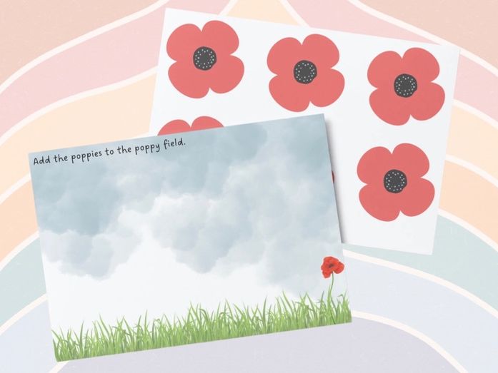 Remembrance - Poppy Field (cut & stick/print)