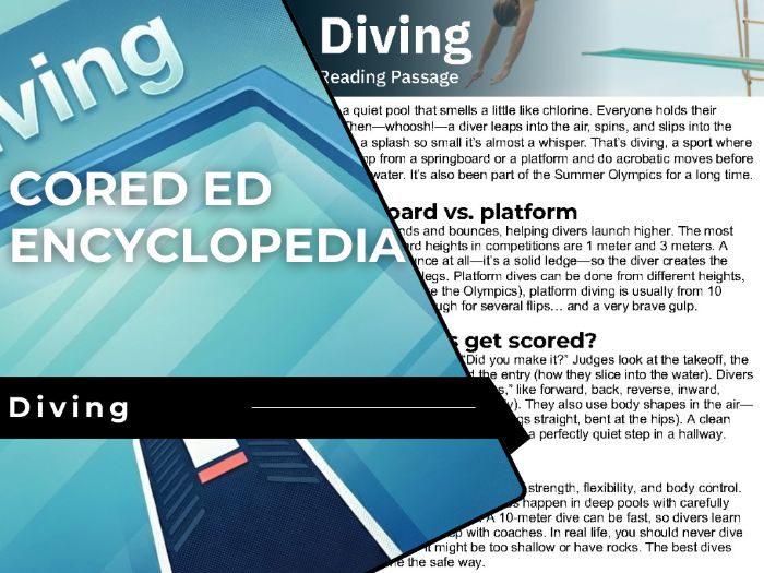 Diving Reading Comprehension Passage - Cored Ed Encyclopedia