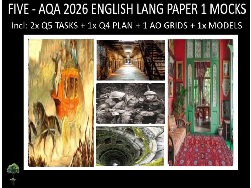 FIVE - AQA PAPER 1 | 2026 FULL MOCKS | Q5 TASKS | Q4 PLAN |AO GRIDS | MODELS