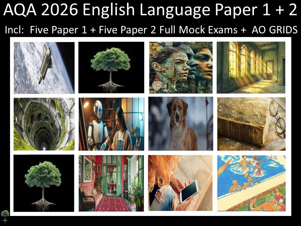 Ten AQA 2026 English Language Paper 1 + 2 Mocks | AO GRIDS