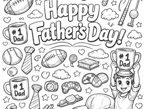 Happy Father's Day Colouring Sheet