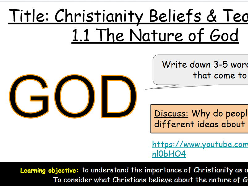 GCSE AQA A Christianity Beliefs & Teachings Chapter 1 - Lessons 1-12