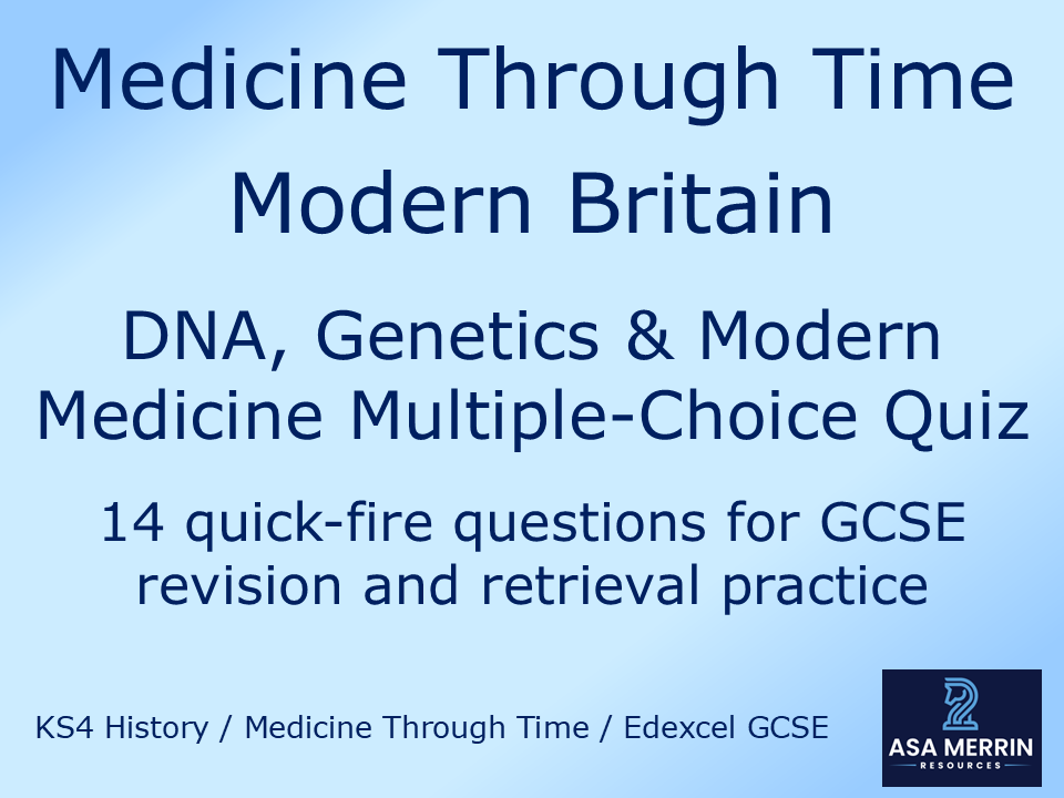 GCSE Medicine Through Time | Modern | Causes Quiz | Retrieval Practice